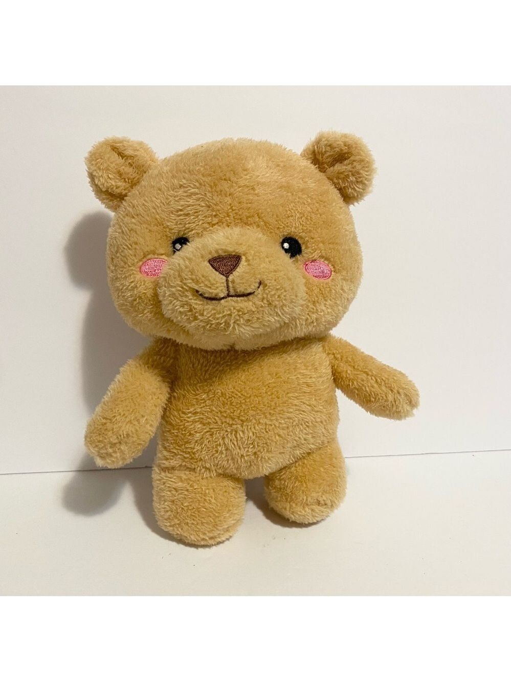 Kid Connection Teddy Bear Plush Tan Brown Stuffed Animal Big Head Soft Lovey 9”